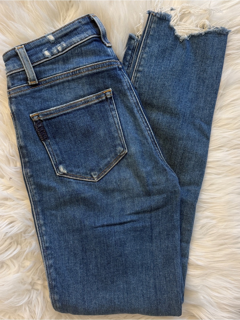 PAIGE Blue Distressed High-Rise Women's Jeans